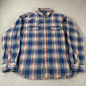 J Crew Shirt Mens XL Multicolor Plaid Long‎ Sleeve Button Front Collared Shirt